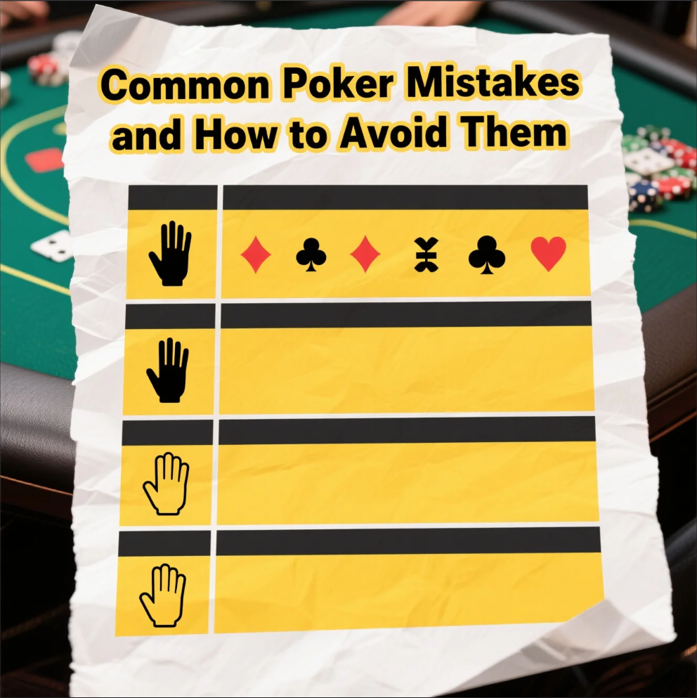 Poker player making a mistake at the table