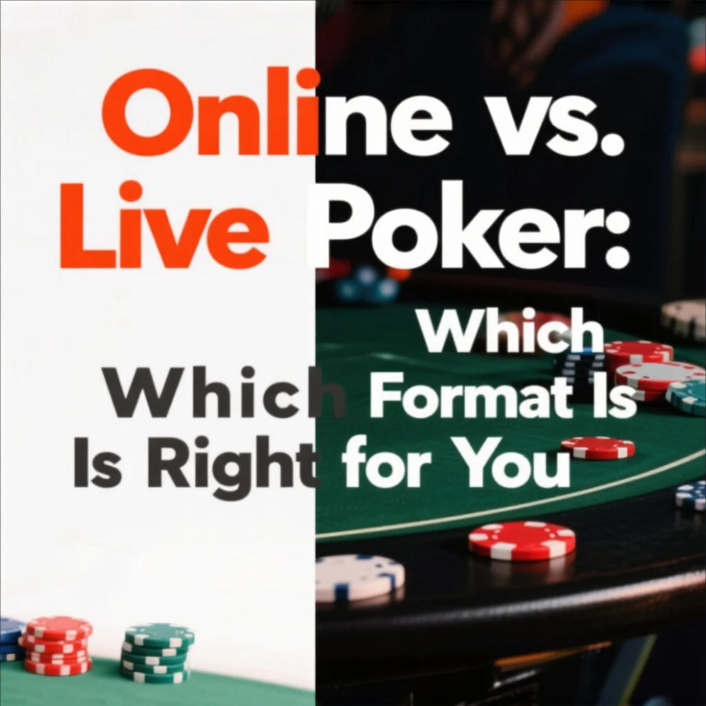 Comparison of online poker on a laptop and live poker in a casino setting