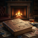 Poker player confidently bluffing opponents at a card table