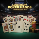 Iconic poker hand on a casino table with chips and cards
