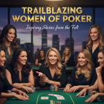 Trailblazing women of poker competing at the table, symbolizing confidence and success in the game