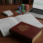 Poker chips and cards symbolizing bankroll management and strategy for long-term poker success