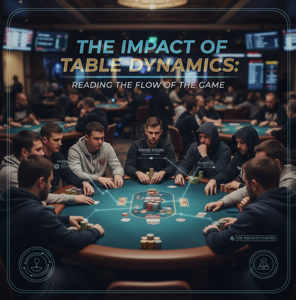 Poker players analyzing table dynamics and observing the flow of the game