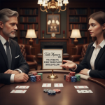 Players sitting at a poker table following proper etiquette