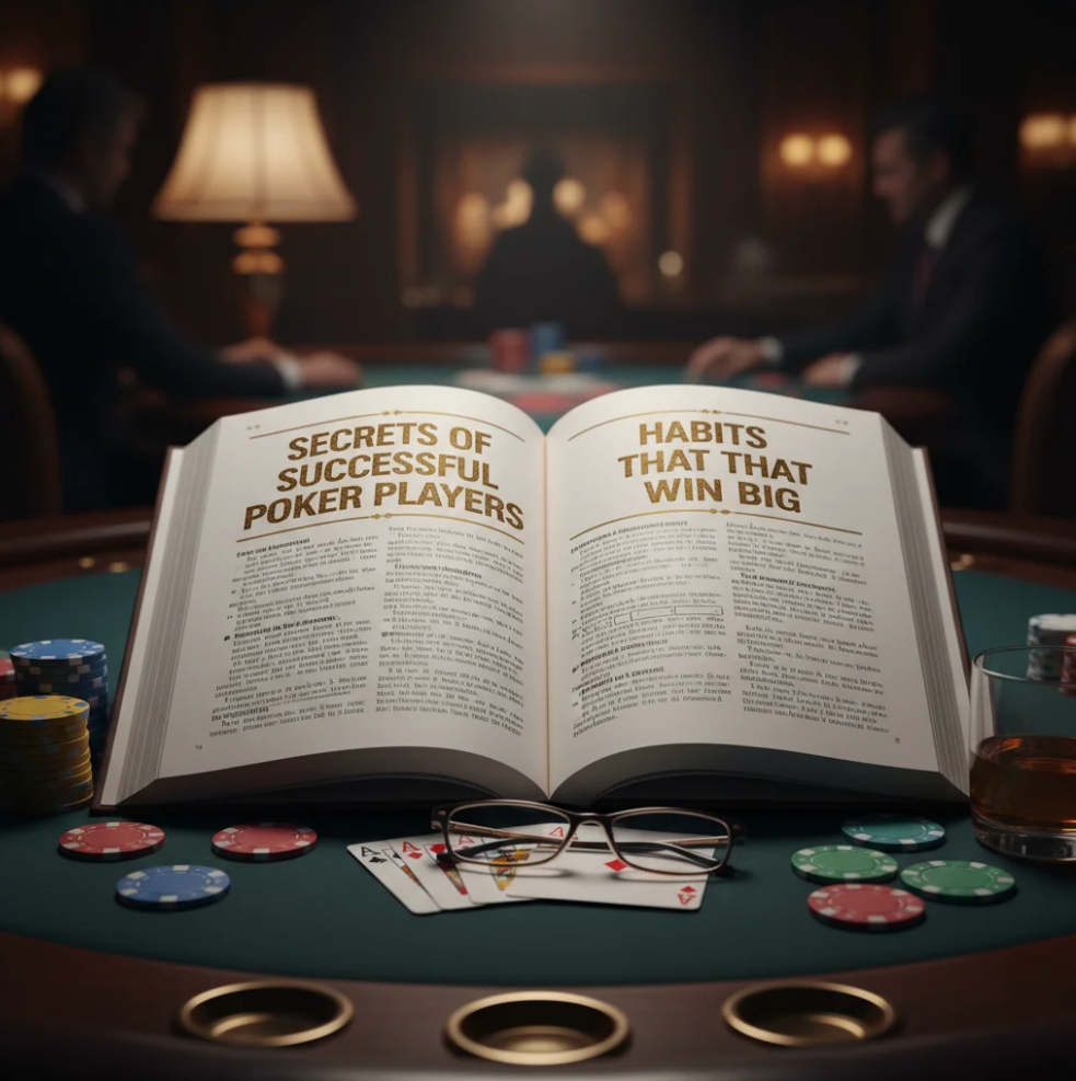 Poker player reading opponents’ behavior during a high-stakes game