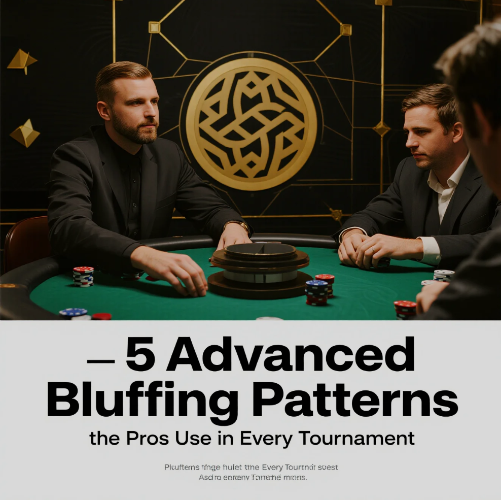 Professional poker player executing a strategic bluff during a high-stakes tournament
