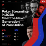 Online poker streamer interacting with audience and displaying game statistics