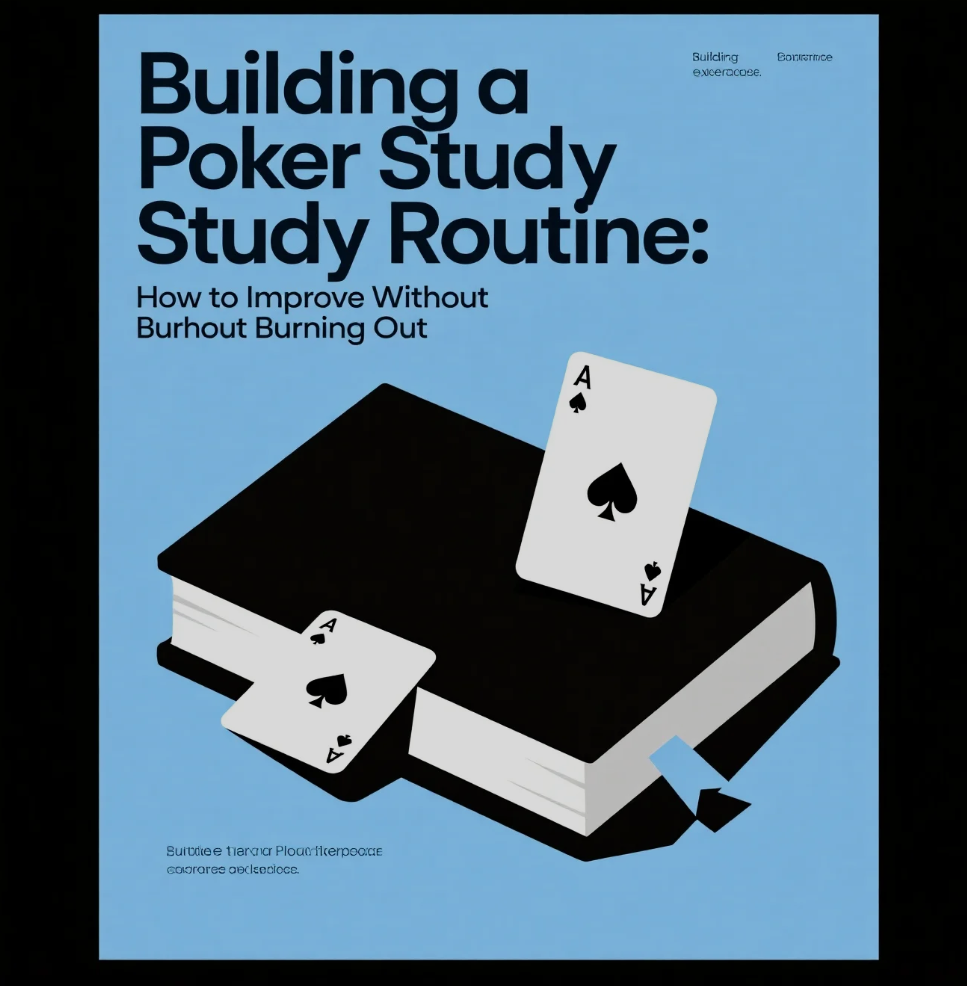 Player reviewing poker strategy charts and notes at a study session