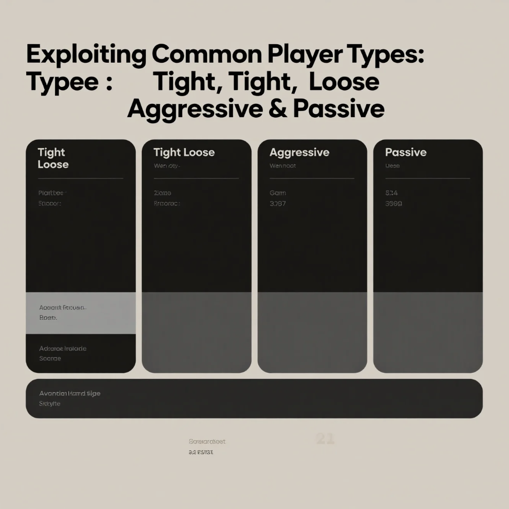 diagram of poker player types: tight, loose, aggressive, passive