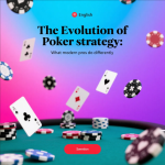 Close-up of poker chips, cards, and a digital solver interface