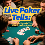 Poker player observing opponents at a live table