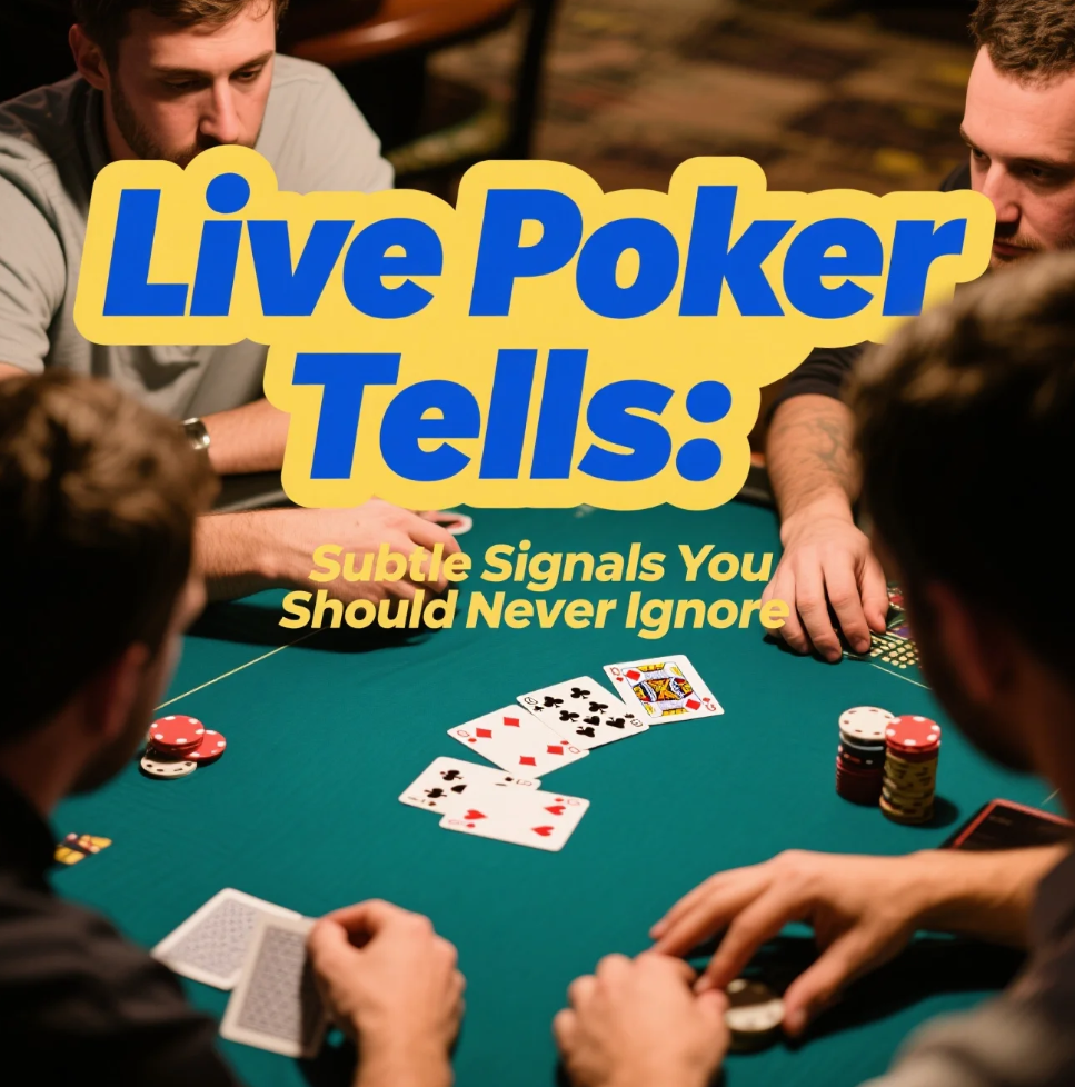 Poker player observing opponents at a live table