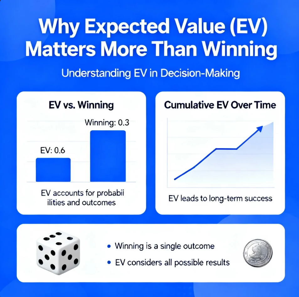 Expected value (EV) calculation concept in probability and decision-making